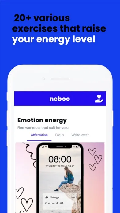 Captures d'écran de Neboo: Burnout Prevention App